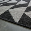 Black & Grey Geometric Rug Small Large Washable Mats Dryable Outdoor Rugs BBQ