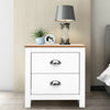 White Bedroom Bedside Table Unit Cabinet Nightstand with 2 Drawers Chest Desk UK