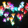 2Pcs 4 LED Solar Power Lily Flower Stake Lights Outdoor Garden Decor Patio Lamp