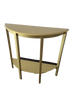 Half Moon Console Table Hallway 1 Shelf Storage Furniture Unit Table White/Gold