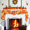 2M Hanging Artificial Autumn Fall Maple Leaf Garland w/ LED Halloween Festival