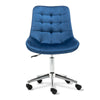 Velvet Office Chair Swivel Computer Desk Chair Armless Lift Chrome Legs Study
