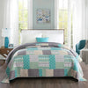 Quilted Bedspread Patchwork Comforter Bed Throw Bedding Sofa Cover Set Polyester