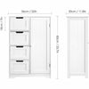 Bathroom Bedroom Nursery Storage Cabinet Dresser 4-Drawer + Door (White)