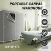 Wardrobe Large Canvas Fabric w/Hanging Rail Shelving Cloth Storage Cupboard DIY