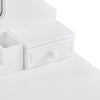 White Wooden 4 Drawers Dressing Table With Mirror USB LED Light Bedroom Furnitur