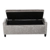 Button Storage Ottoman Crushed Velvet Box Upholstered Footstool Bench Bedroom