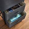 Fabric Chest of Drawers Bedside Cabinet Table Storage Unit Dark Grey Bedroom BN