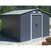 12x10ft Garden Shed Metal Apex Roof Outdoor Storage House with Free Foundation