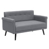 Modern Double Seat Sofa Compact Loveseat Couch Padded Linen Armchair Wooden Legs