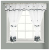 New Kitchen Curtain Window Curtain Net Set Rod Pocket Attached Valance Tiebacks