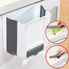 9L Folding Kitchen Waste Bin Trash Can Basket Hanging Over The Cabinet Door