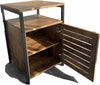 Industrial Style Wooden/Steel Rustic Bedside End Table Nightstand Shelf Cabinet