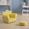 Velvet Kids Sofa Armchair with Free Stool Game Reading Play Children Chair Seat