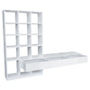 White Gloss Media Wall with Storage - Everett EVE002