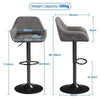 Bar Stools Set 2pcs Height Adjustable Swivel Bar Stools Bar Chair with Backrest