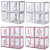 4X Baby Transparent Boxes Storage Ballons Kid Baby Shower Party Birthday Decor