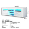 Modern TV Unit Cabinet High Gloss Doors With LED Light TV Stand Sideboard Drawer