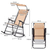 Folding Garden Rocking Lounge Chair w/Shade Canopy Beach Chair Rocker Patio