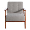 Grey Sturdy Wooden Frame Upholstered Armchair Seat Lounge Tub Chair Retro Fabric