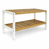 LYNEN 2 TIER NATURAL BAMBOO SHOE RACK ORGANISER STAND STORAGE SHELF UNIT