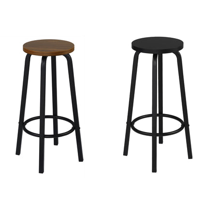 2/4/6x Bar Stools Breakfast Home Kitchen Pub Bar Chairs With Footrest MDF Metal