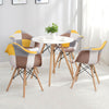 80cm Wood Dining Table & 2/4 Tub Chairs Armchair Patchwork Fabric Office Lounge
