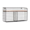 Retro Wood Industrial Style Metal Wire Shelf Wall Rack Desktop Apart Organiser