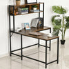 Large Computer Desk Laptop Pc Home Office Corner Table Bookcase Industrial Metal