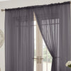 PAIR OF LUCY PLAIN SLOT TOP ROD POCKET VOILE READY MADE CURTAINS VIBRANT COLOURS