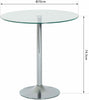 Small Glass Dining Table Round Kitchen Breakfast Bar Pedestal Metal Space Saving