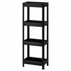 Bathroom Shelf Unit, 4 Tier, Black 36x23x100cm
