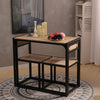 Industrial Dining Table and 2 Chairs Set Wood &Metal Compact Kitchen Furniture