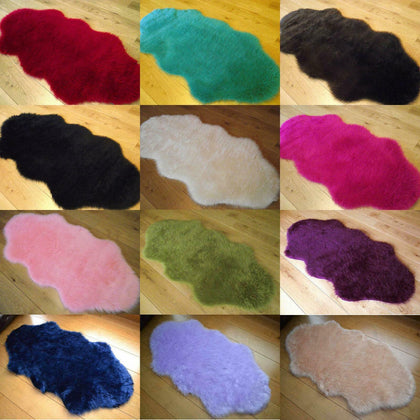 Faux Fur Fake Sheepskin Rugs Bushy Plain Soft Fuzzy Bedroom Washable Hairy Mat