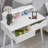 2 Drawers Dressing Table Make Up Dresser w/Mirror Set Bedroom Furniture White UK