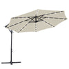 3m Garden Hanging Parasol Sun Shade Patio Banana Umbrella Cantilever with 32 LED