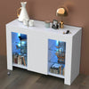 TV Unit Cabinet Stand Sideboard Cupboard Matt Body & High Gloss Door LED Lights