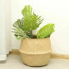 Foldable Flower Plants Seagrass Woven Storage Basket Straw Pots Home Decor