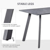 Modern Rectangular Dining Table Indoor w/ Metal Legs Spacious Tabletop Dark Grey