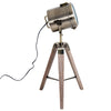 Vintage Tripod Table Desk Lamp Bedside Light Spotlight Copper Finish Wooden Base