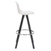 2x Barstool Breakfast stool Metal+leather Counter Bar Chair Faux Bar Stool WHITE