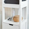 Tall Bathroom Storage Cabinet with 3 Shelves and 2 Drawers FRG126-W,UK