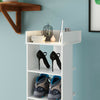 6-Tiers Multi Function Wooden Shoe Cabinet Storage Rack Shelf White