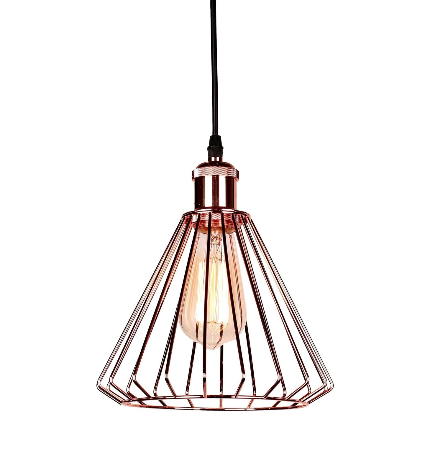 Vintage Metal Cage Industrial Wire Frame Pendant Light Loft Ceiling La ...