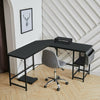 L-Shaped Computer Desk Large Corner Table Workstation with Shelf/Bag/CPU Stand