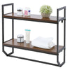 2-Tier Wall Mounted Towel Bar Utility Storage Shelf Rack Bathroom Organizer