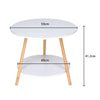 2 tier Round Coffee Table Side Table End Table Storage Rack Living Room White BN