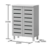 2 Door Shoe Cabinet Stand Rack Storage Cupboard Sideboard Console Hall Unit Grey