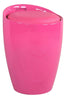 PU Faux Leather Ottoman Storage Plastic ABS Stool Seat Bench Wizard Chair Gloss