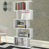 Wood Bookcase Bookshelf S Shape 5 Tier Shelves Free Standing Shelving Storage